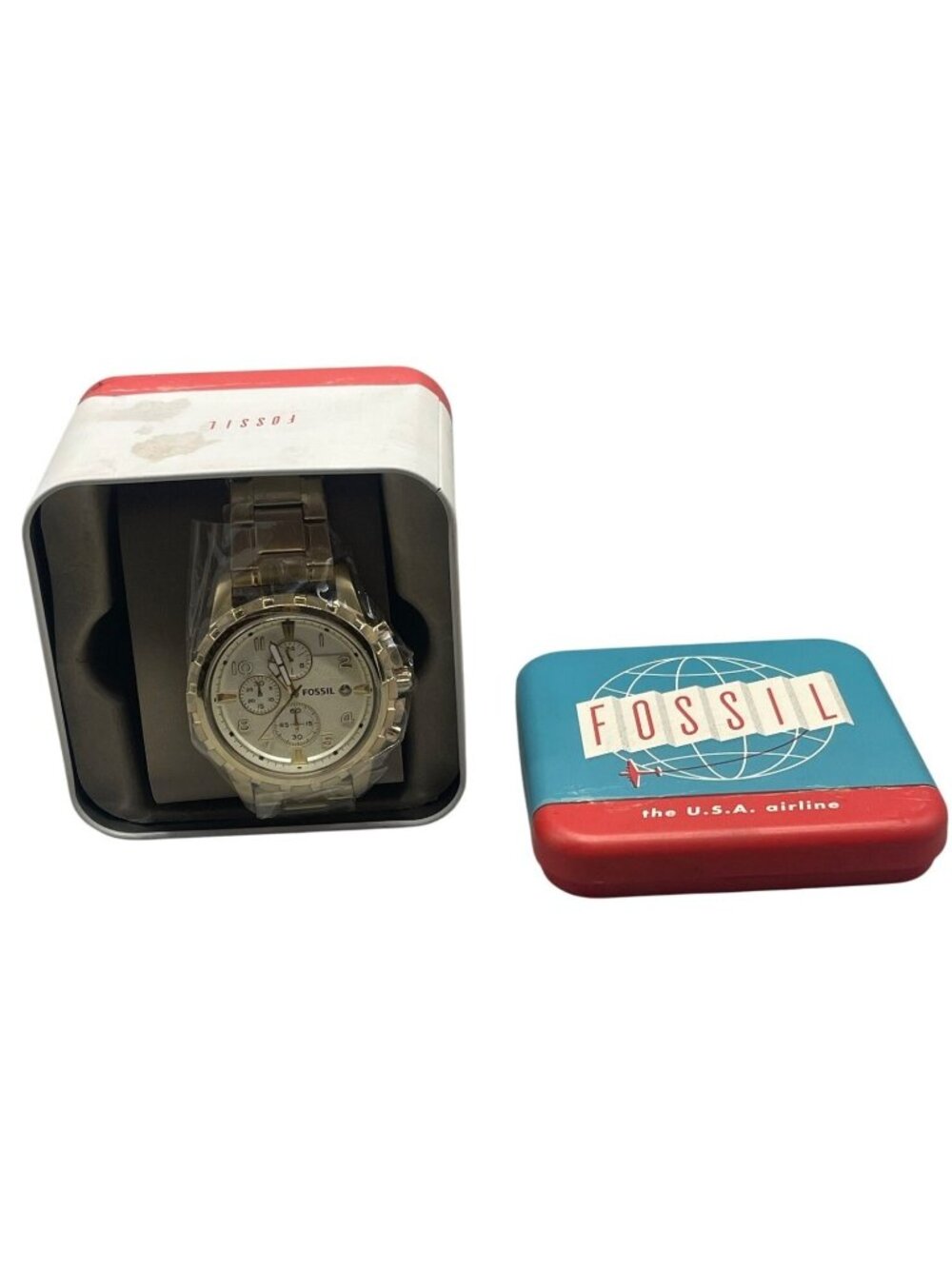 Fossil Men's Dean 45mm Quartz Chronograph Watch FS4867IE & tin 2022 READ NEW